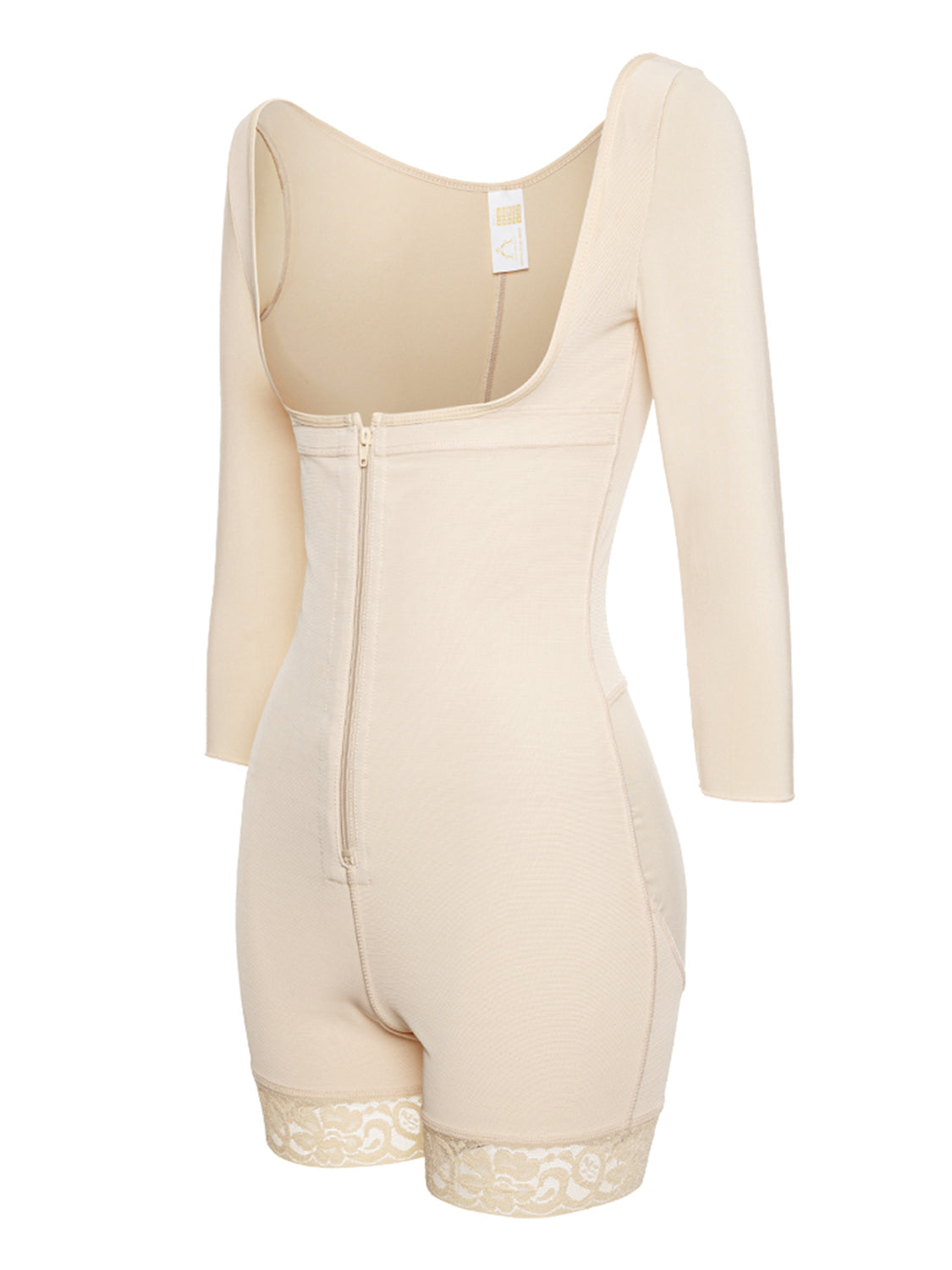 Full Size Zipper Long Sleeve Shapewear